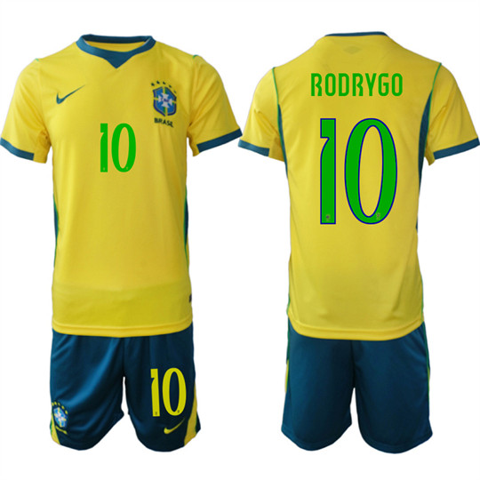 Men's Brazil 10 RODRYGO National Team FIFA x World Cup 2026 Home On Field Jersey