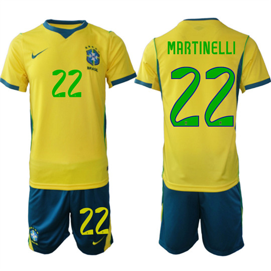Men's Brazil 22 MARTINELLI National Team FIFA x World Cup 2026 Home On Field Jersey
