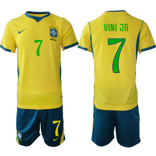 Men's Brazil 7 VINI JR National Team FIFA x World Cup 2026 Home On Field Jersey