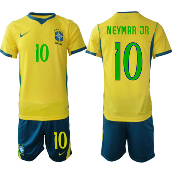 Men's Brazil national football team 10 Neymar Jr Yellow 2026 Soccer Jersey Suit