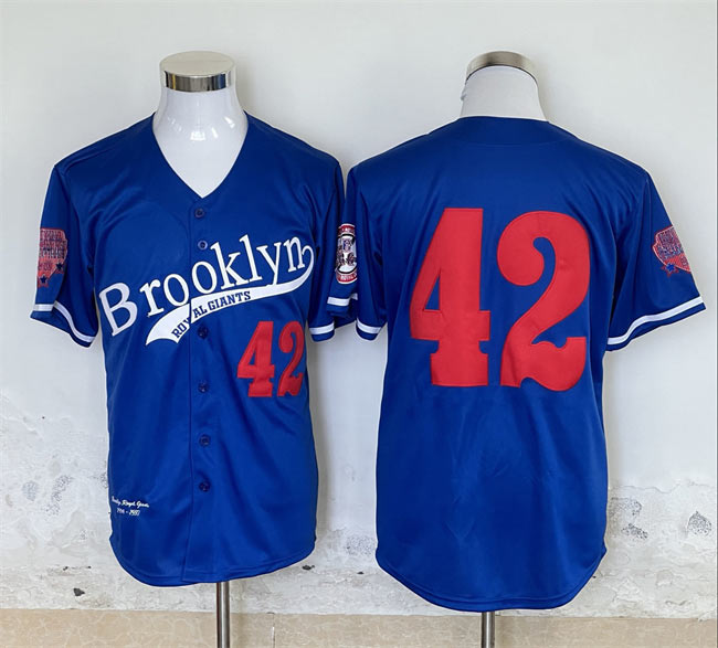 Men's Brooklyn Dodgers 42 Jackie Robinson Royal Stitched Baseball Jersey