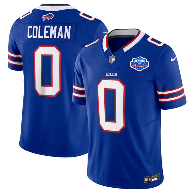 Men's Buffalo Bills 0 Keon Coleman Blue 2025 F.U.S.E. With Farewell Patch Vapor Untouchable Limited Football Stitched Jersey