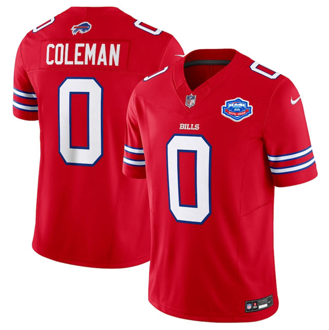 Men's Buffalo Bills 0 Keon Coleman Red 2025 F.U.S.E. With Farewell Patch Vapor Untouchable Limited Football Stitched Jersey