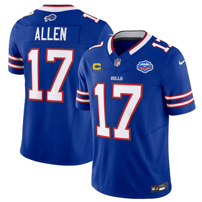 Men's Buffalo Bills 17 Josh Allen Blue 2025 F.U.S.E. With Farewell Patch And 4 Star C Patch Vapor Untouchable Limited Football Stitched Jersey