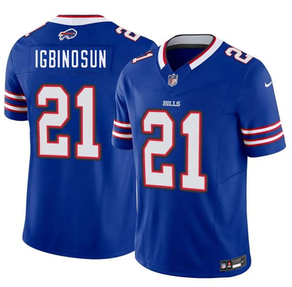 Men's Buffalo Bills 21 Davison Igbinosun Blue 2026 Draft F.U.S.E. Vapor Untouchable Limited Football Stitched Jersey