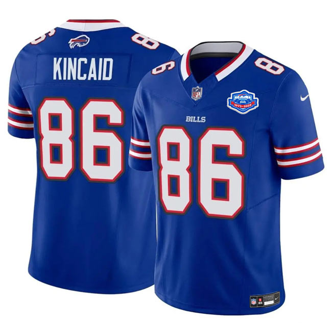 Men's Buffalo Bills 86 Dalton Kincaid Blue 2025 F.U.S.E. With Farewell Patch Vapor Untouchable Limited Football Stitched Jersey