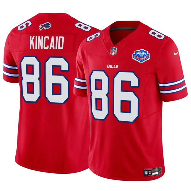 Men's Buffalo Bills 86 Dalton Kincaid Red 2025 F.U.S.E. With Farewell Patch Vapor Untouchable Limited Football Stitched Jersey