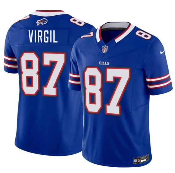 Men's Buffalo Bills 87 Jalen Virgil Blue 2026 Draft F.U.S.E. Vapor Untouchable Limited Football Stitched Jersey