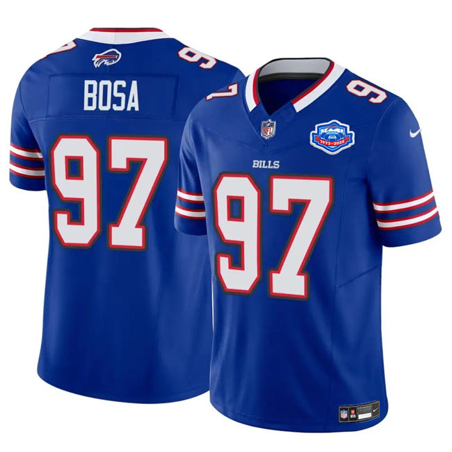 Men's Buffalo Bills 97 Joey Bosa Blue 2025 F.U.S.E. With Farewell Patch Vapor Untouchable Limited Football Stitched Jersey