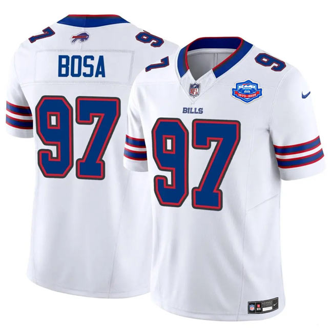 Men's Buffalo Bills 97 Joey Bosa White 2025 F.U.S.E. With Farewell Patch Vapor Untouchable Limited Football Stitched Jersey
