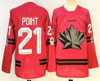 Men's Canada Hockey 21 Brayden Point Red Stitched Jersey