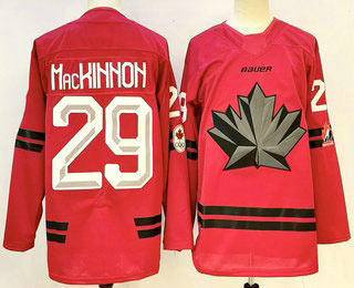 Men's Canada Hockey 29 Nathan MacKinnon Red Stitched Jersey