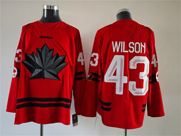 Men's Canada Hockey 43 Tom Wilson Red Stitched Jersey