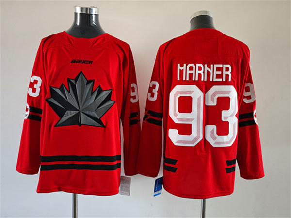 Men's Canada Hockey 93 Mitch Marner Red Stitched Jersey