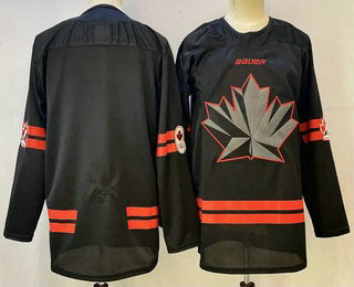 Men's Canada Hockey Blank Black Stitched Jersey