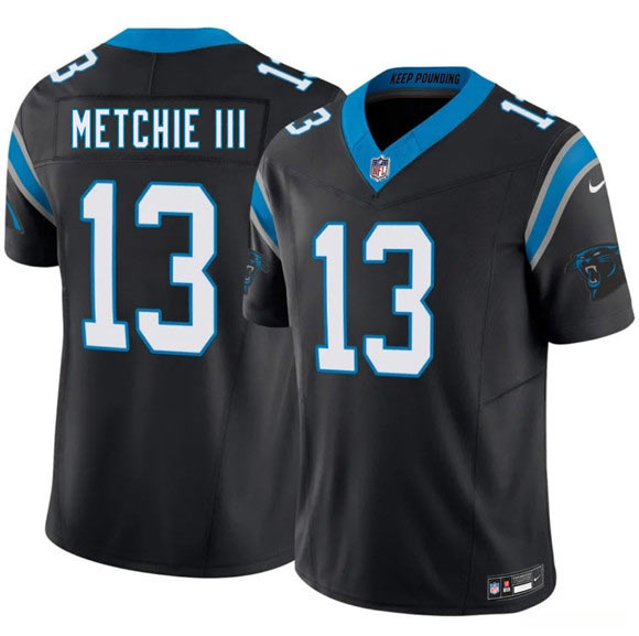 Men's Carolina Panthers 13 John Metchie III Black 2026 F.U.S.E. Vapor Limited Football Stitched Jersey