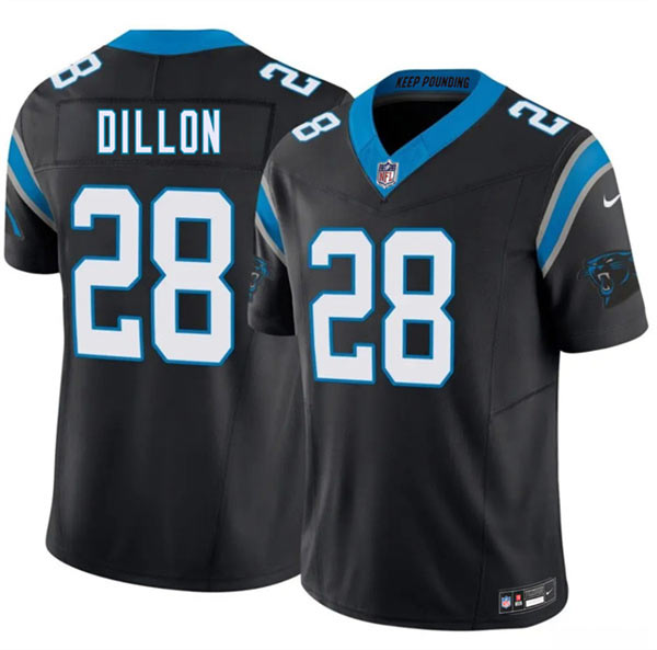 Men's Carolina Panthers 28 A.J. Dillon Black 2026 F.U.S.E. Vapor Limited Football Stitched Jersey