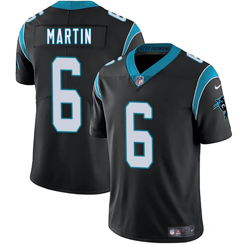 Men's Carolina Panthers 6 Sam Martin Black 2025 Vapor Limited Football Stitched Jersey