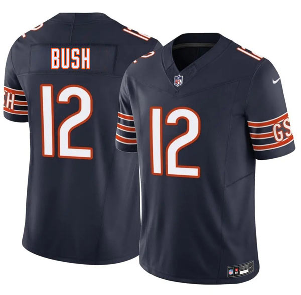 Men's Chicago Bears 12 Devin Bush Navy 2026 F.U.S.E. Vapor Untouchable Limited Football Stitched Jersey