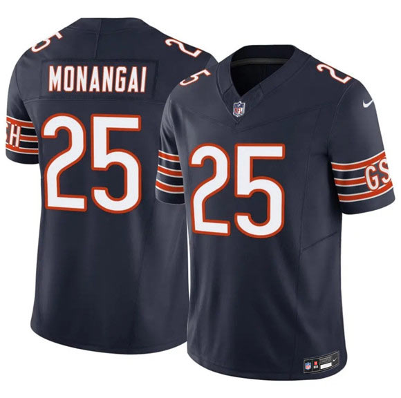 Men's Chicago Bears 25 Kyle Monangai Navy 2025 F.U.S.E. Vapor Untouchable Limited Football Stitched Jersey