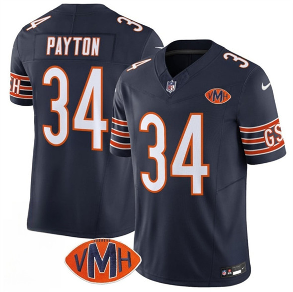 Men's Chicago Bears 34 Walter Payton Navy 2025 F.U.S.E. With VMH Patch Vapor Untouchable Limited Football Stitched Jersey
