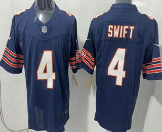 Men's Chicago Bears 4 D'Andre Swift Limited Navy FUSE Vapor Jersey