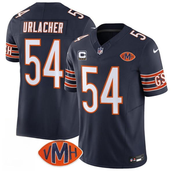 Men's Chicago Bears 54 Brian Urlacher Navy 2025 F.U.S.E. With 4 Star C Patch VMH Patch Vapor Untouchable Limited Football Stitched Jersey