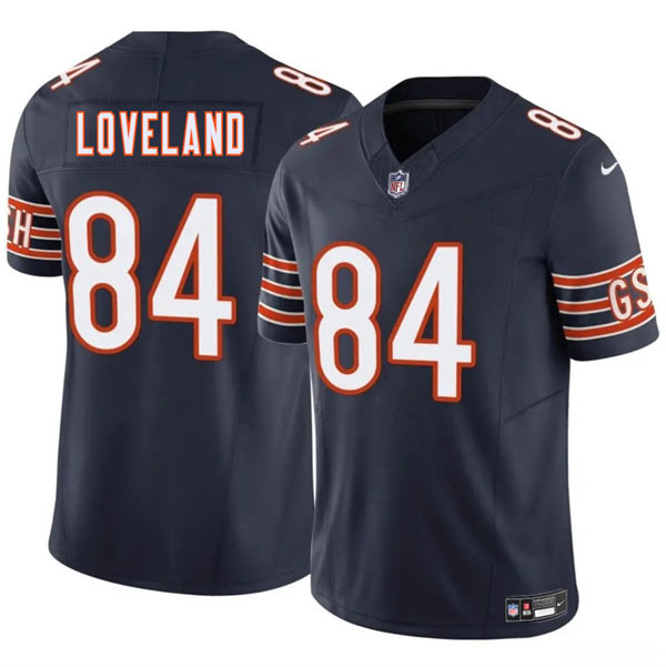 Men's Chicago Bears 84 Colston Loveland Navy 2025 Draft F.U.S.E