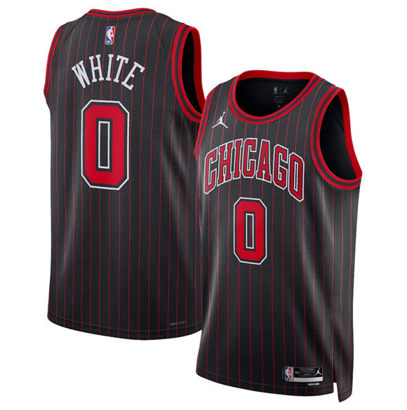Men's Chicago Bulls 0 Coby White White 2024 25 City Edition Stitched Basketball Jersey