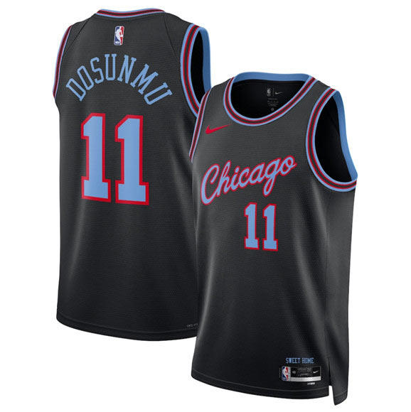 Men's Chicago Bulls 11 Ayo Dosunmu Black 2025 26 City Edition Swingman Stitched Basketball Jersey