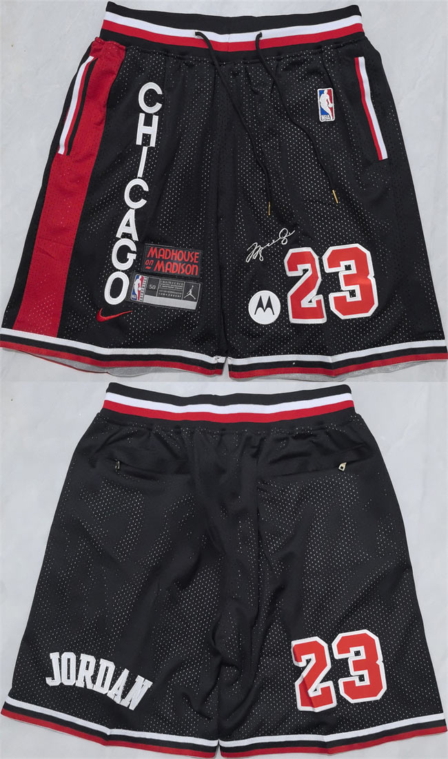 Men's Chicago Bulls 23 Michael Jordan Black 2025 Shorts (Run Small)