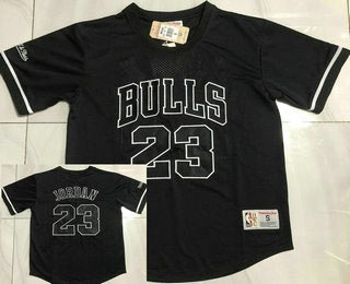 Men's Chicago Bulls 23 Michael Jordan Black Short Sleeved AU Throwback Jersey