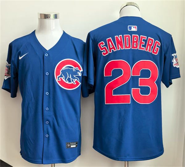 Men's Chicago Cubs 23 Ryne Sandberg Royal Limited Stitched Baseball Jersey