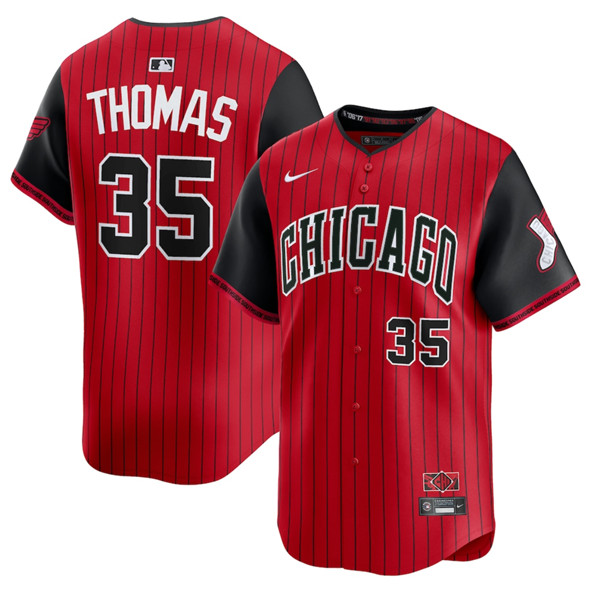 Men's Chicago White Sox 35 Frank Thomas Red Black 2025 City Connect Limited Stitched Baseball Jersey