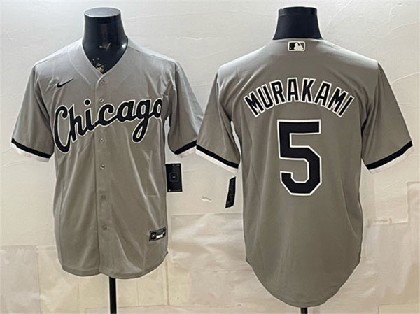 Men's Chicago White Sox 5 Munetaka Murakami Gray Stitched Baseball Jersey
