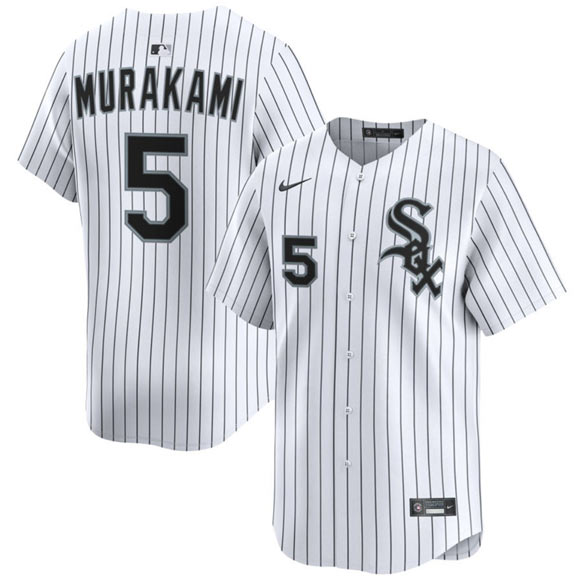 Men's Chicago White Sox 5 Munetaka Murakami White 2025 Home Limited Stitched Baseball Jersey