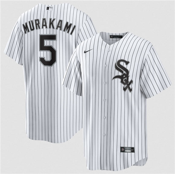 Men's Chicago White Sox 5 Munetaka Murakami White Cool Base Stitched Baseball Jersey