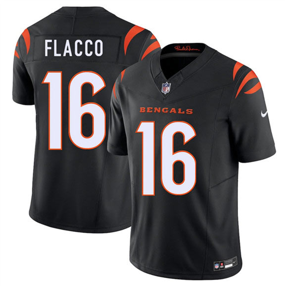Men's Cincinnati Bengals 16 Joe Flacco Black 2025 F.U.S.E. Vapor Untouchable Limited Football Stitched Jersey