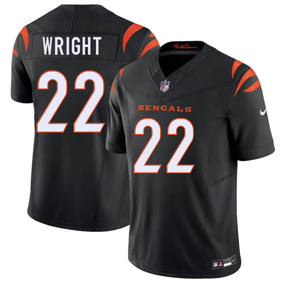 Men's Cincinnati Bengals 22 Ceyair Wright Black 2026 Draft F.U.S.E. Vapor Untouchable Limited Football Stitched Jersey