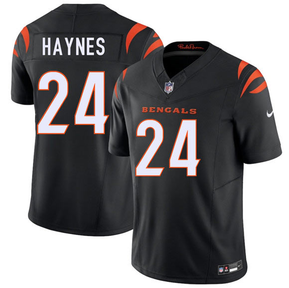 Men's Cincinnati Bengals 24 Jamal Haynes Black 2026 Draft F.U.S.E. Vapor Untouchable Limited Football Stitched Jersey