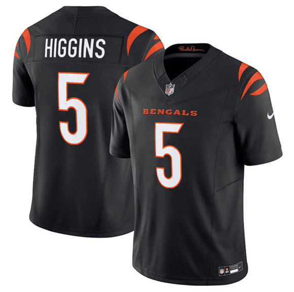 Men's Cincinnati Bengals 5 Tee Higgins Black F.U.S.E. Vapor Untouchable Limited Football Stitched Jersey