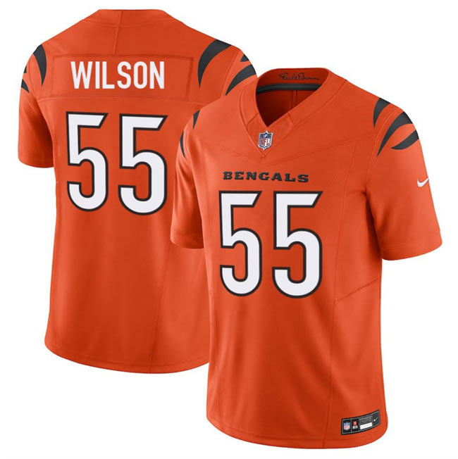 Men's Cincinnati Bengals 55 Logan Wilson Orange 2025 F.U.S.E. Vapor Untouchable Limited Stitched Football Jersey