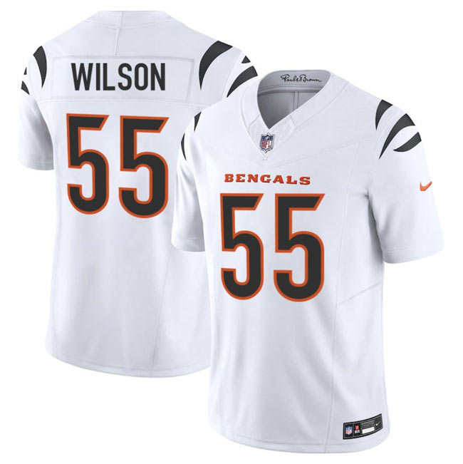 Men's Cincinnati Bengals 55 Logan Wilson White 2025 F.U.S.E. Vapor Untouchable Limited Stitched Football Jersey