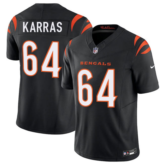 Men's Cincinnati Bengals 64 Ted Karras Black 2025 F.U.S.E. Vapor Untouchable Limited Stitched Football Jersey