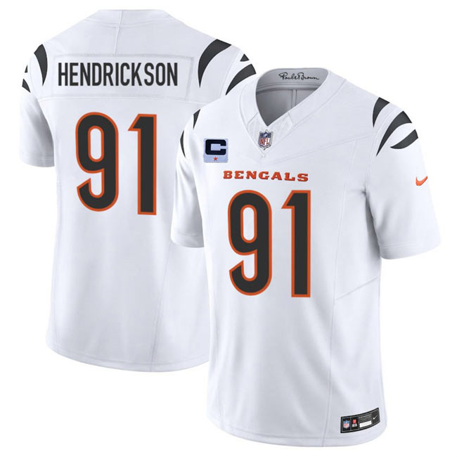 Men's Cincinnati Bengals 91 Trey Hendrickson White 2025 F.U.S.E. With 1 Star C Patch Vapor Untouchable Limited Stitched Football Jersey