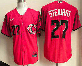 Men's Cincinnati Reds 27 Sal Stewart Red 2026 City Connect Stadium Jersey