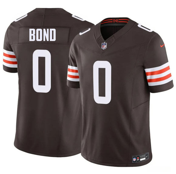 Men's Cleveland Browns 0 Isaiah Bond Brown 2026 Draft F.U.S.E. Vapor Limited Football Stitched Jersey