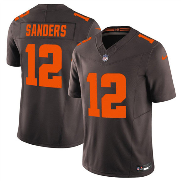 Men's Cleveland Browns 12 Shedeur Sanders Brown 2025 F.U.S.E. Alpha Dawg Limited Football Stitched Jersey