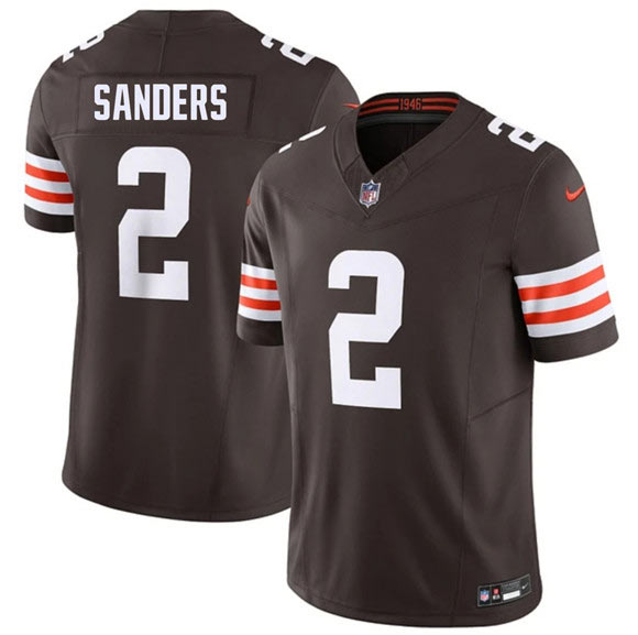 Men's Cleveland Browns 2 Shedeur Sanders Brown 2026 F.U.S.E. Vapor Limited Football Stitched Jersey