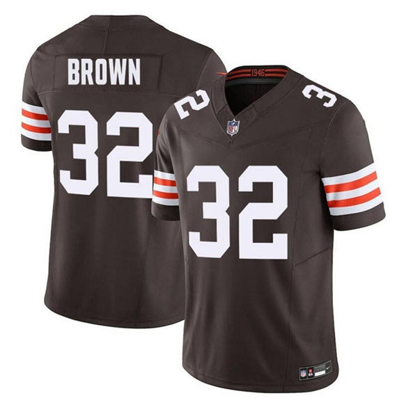 Men's Cleveland Browns 32 Jim Brown Brown F.U.S.E. Vapor Limited Football Stitched Jersey